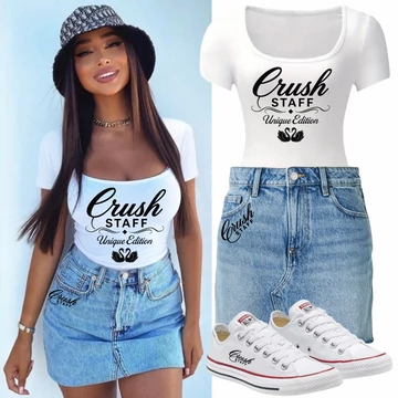 Crush Staff GLAMOUR fehér póló, szoknya, cipő szett 9990Ft