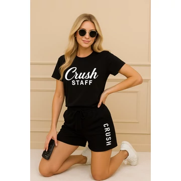 CRUSH STAFF FRUSI fekete póló rövidnadrág szett