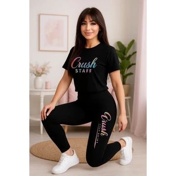 CRUSH STAFF RAINCOLOR fekete póló nadrág szett