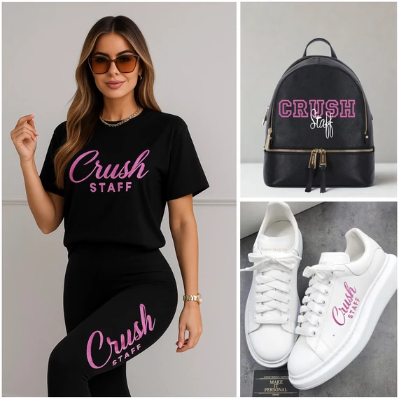 CRUSH STAFF PINKY rövidujjú leggings szett cipővel extra táskával