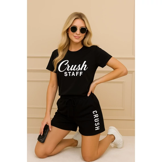 CRUSH STAFF FRUSI fekete póló rövidnadrág szett