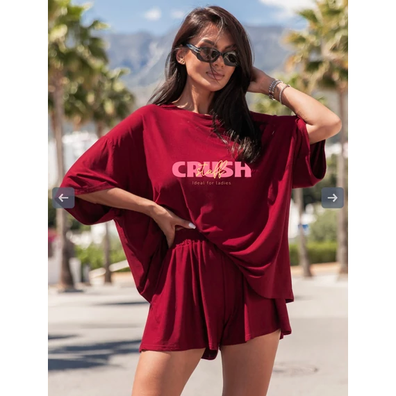 CRUSH STAFF LEA piros póló, rövidnadrág szett