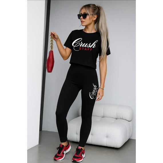 CRUSH STAFF MIRA fekete leggings pólóval