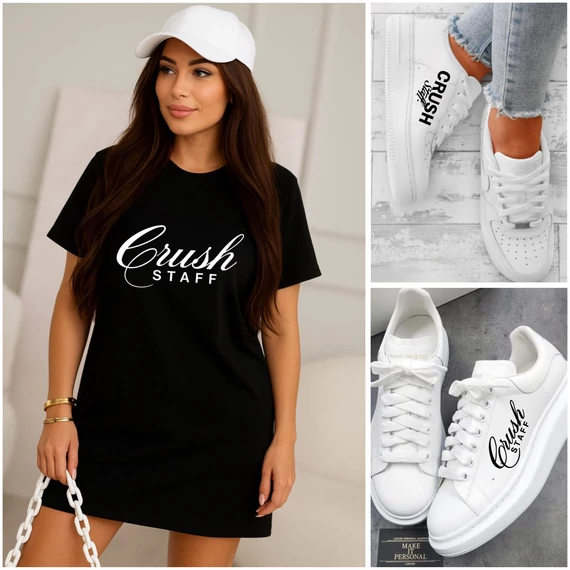 CRUSH STAFF SOPHIA fekete tunika szett cipővel